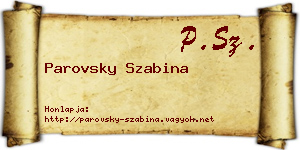 Parovsky Szabina névjegykártya